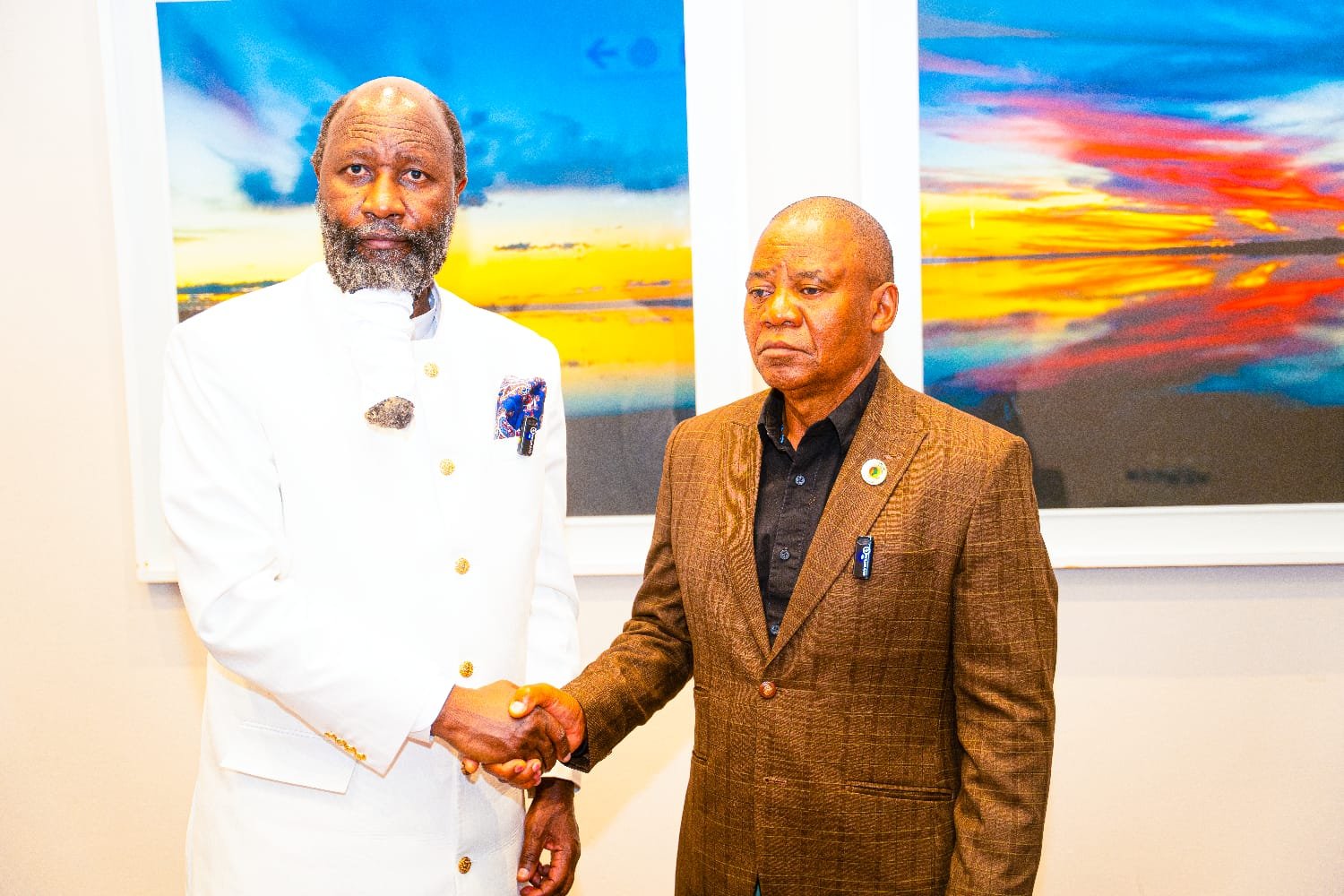 Prophet Dr. David Edward Owuor greeted by a local host on arrival in Botswana